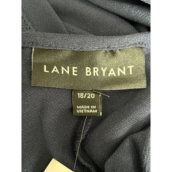 Lane Bryant Dress Womens Size 18/20 Blue Sleeveless Tie Back Crewneck Midi (2) - Picture 9 of 14